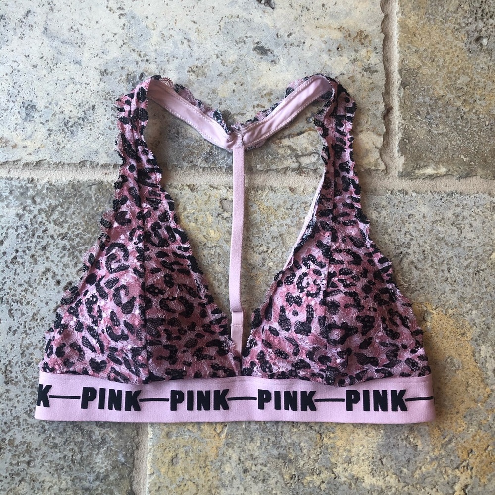 VS PINK Animal Print Bra Lace Summer Top